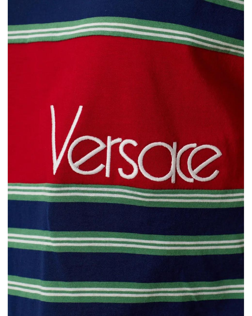 Versace Red Striped Cotton T-Shirt