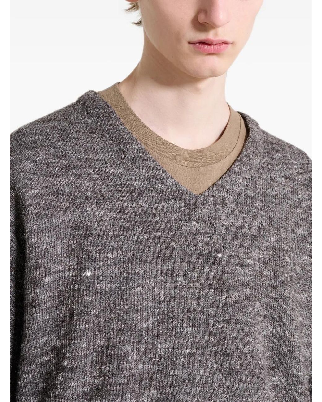 Lady White Co. Gray V-Neck Sweater for men