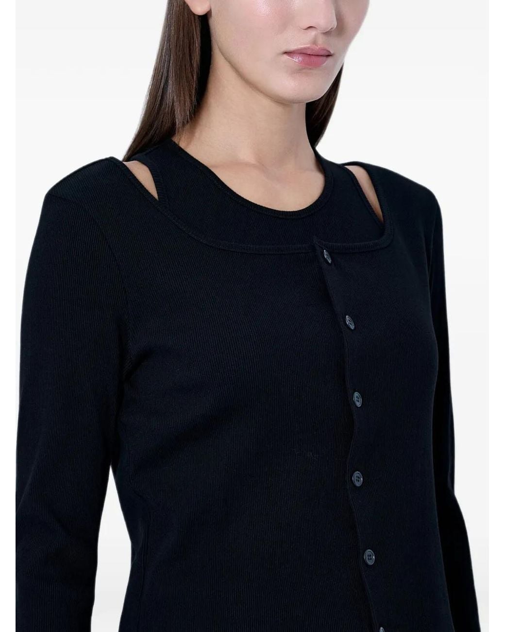 Limi Feu Blue Ribbed-Knit Layered Cardigan