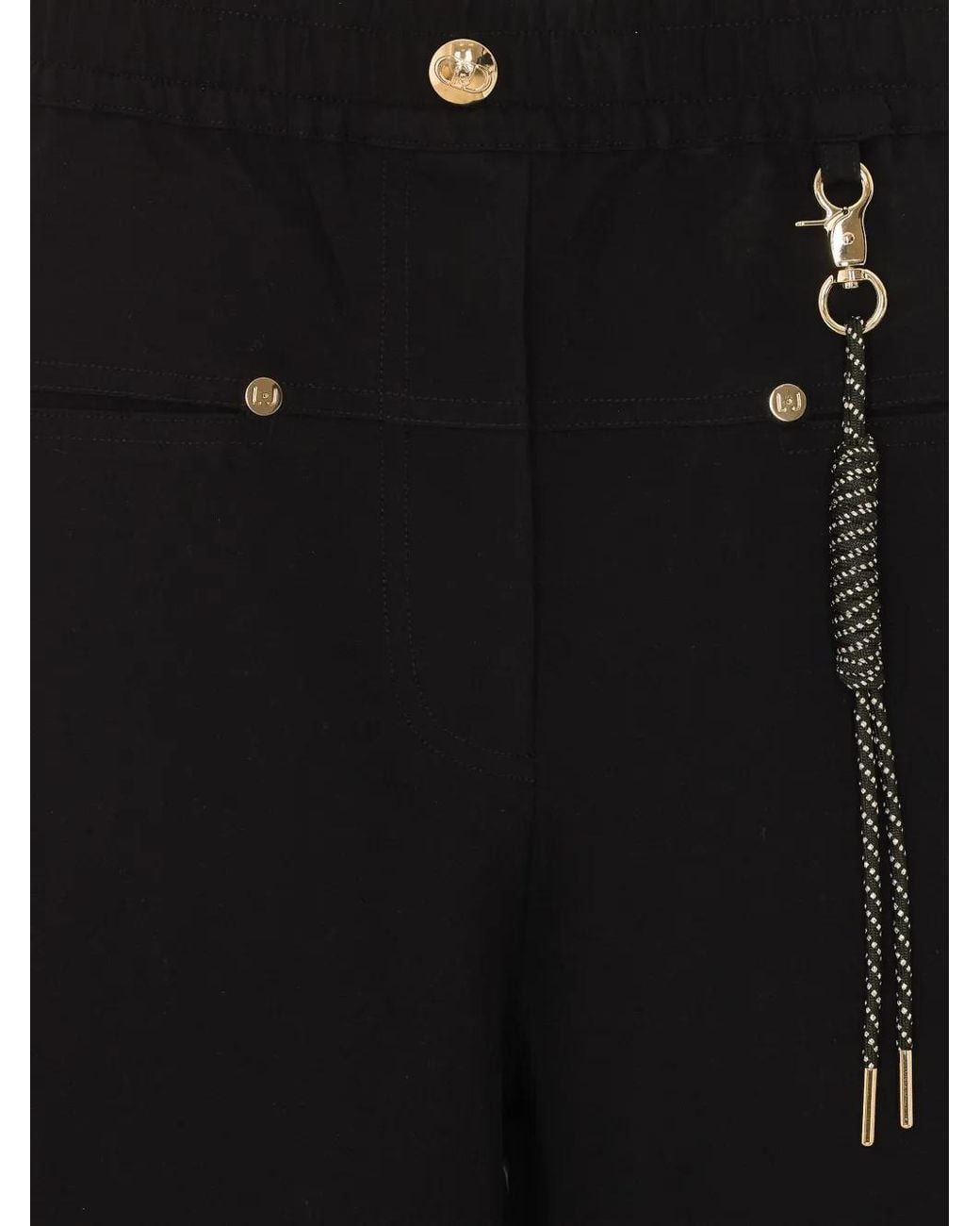 Liu Jo Black Oversized Trousers With Charm