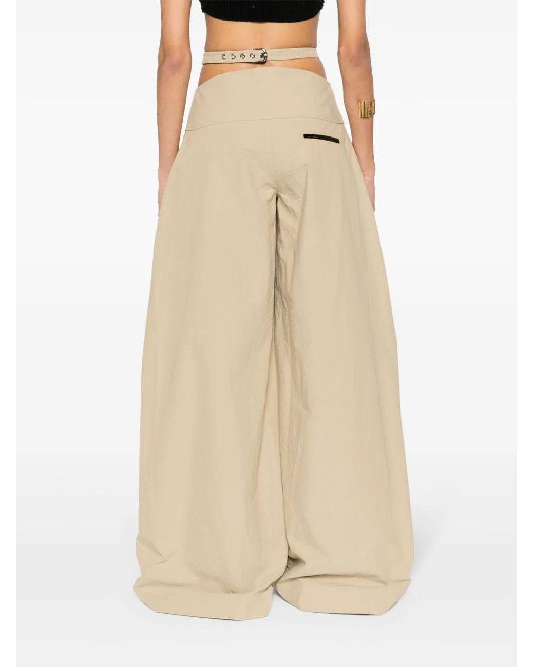 Christopher Esber Natural Neutral Mason Bind Wide-leg Trousers - Women's - Cotton/viscose
