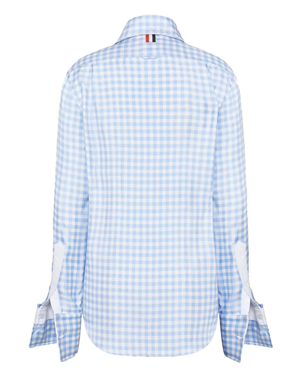Thom Browne Blue Twill Gingham Shirt