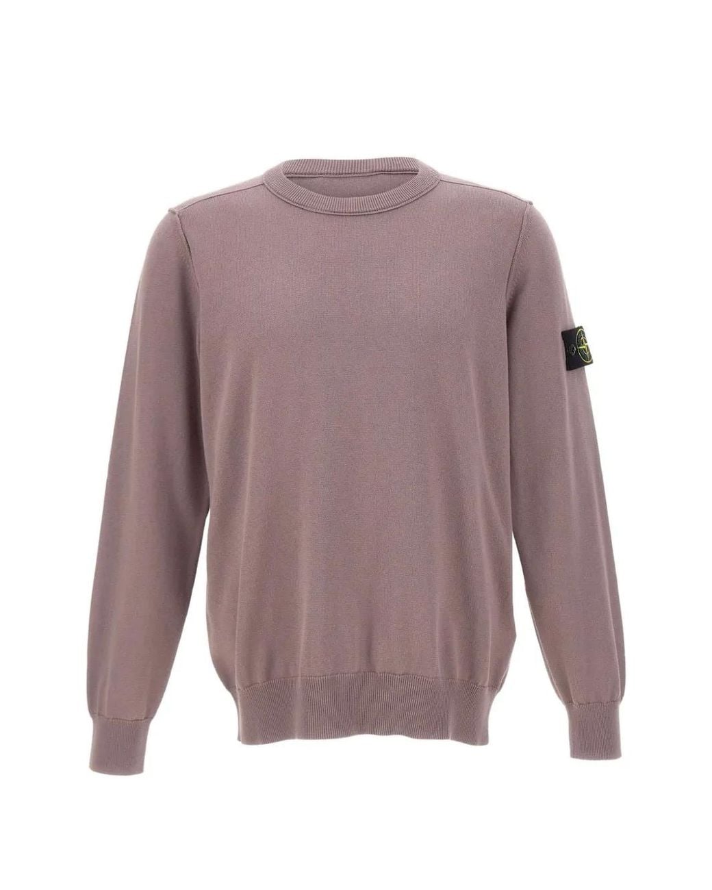 Stone Island Purple Logo Crew-Neck Sweatshirt for men