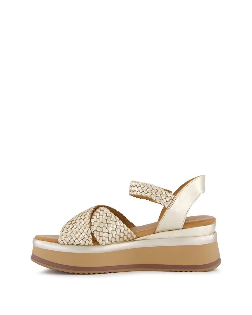 Gibaldi Natural Braided Metallic Sandals