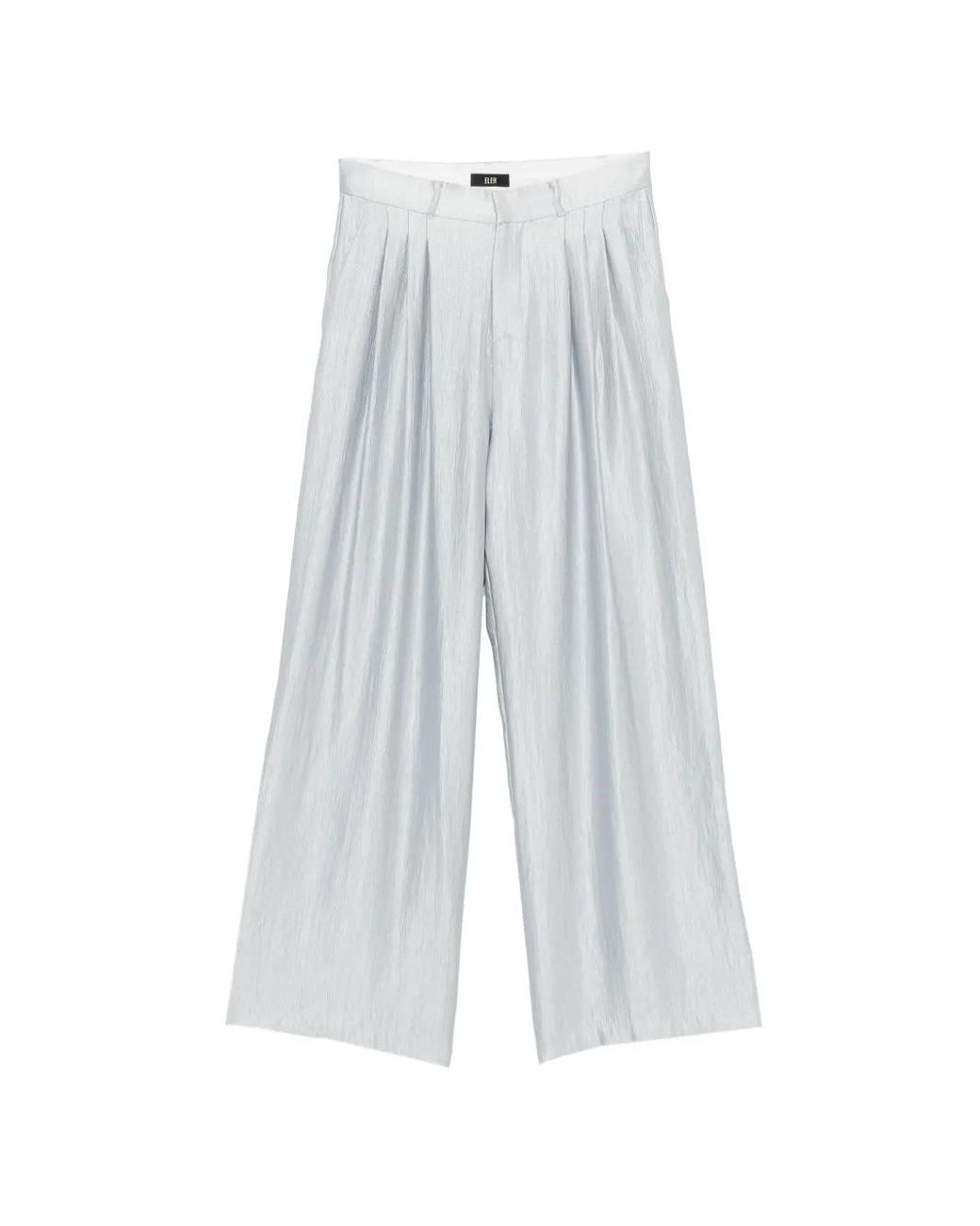 ELEH White Pleated Palazzo Pants
