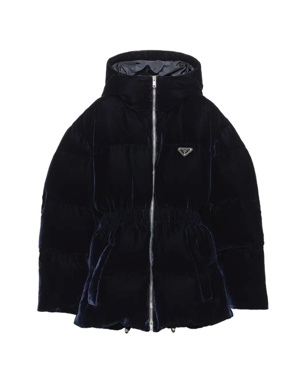 Prada Donsjack Met Fluwelen Afwerking in het Blue