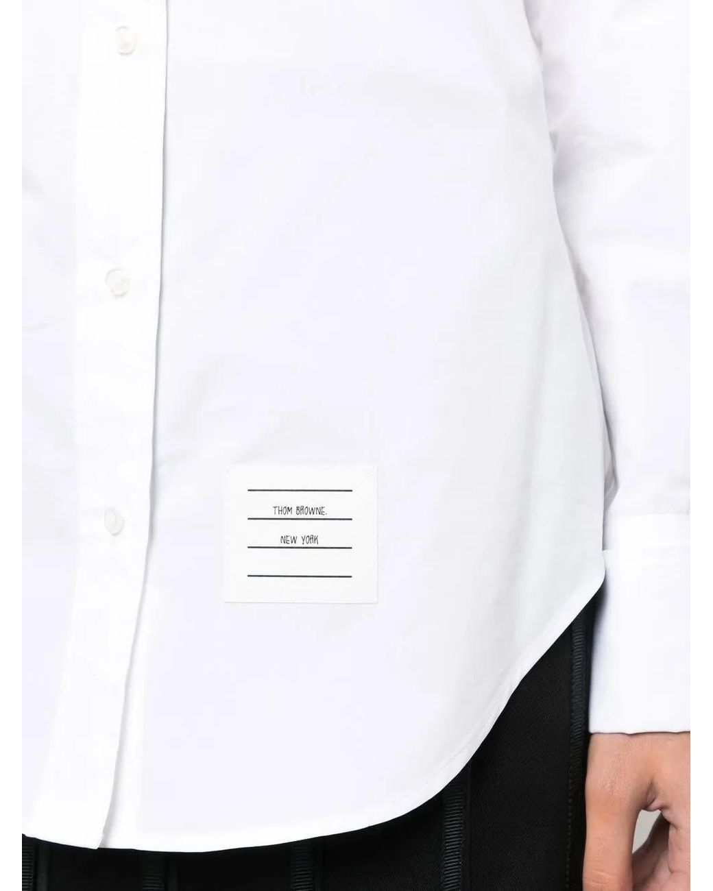 Chemise À Patch Logo Thom Browne en coloris White