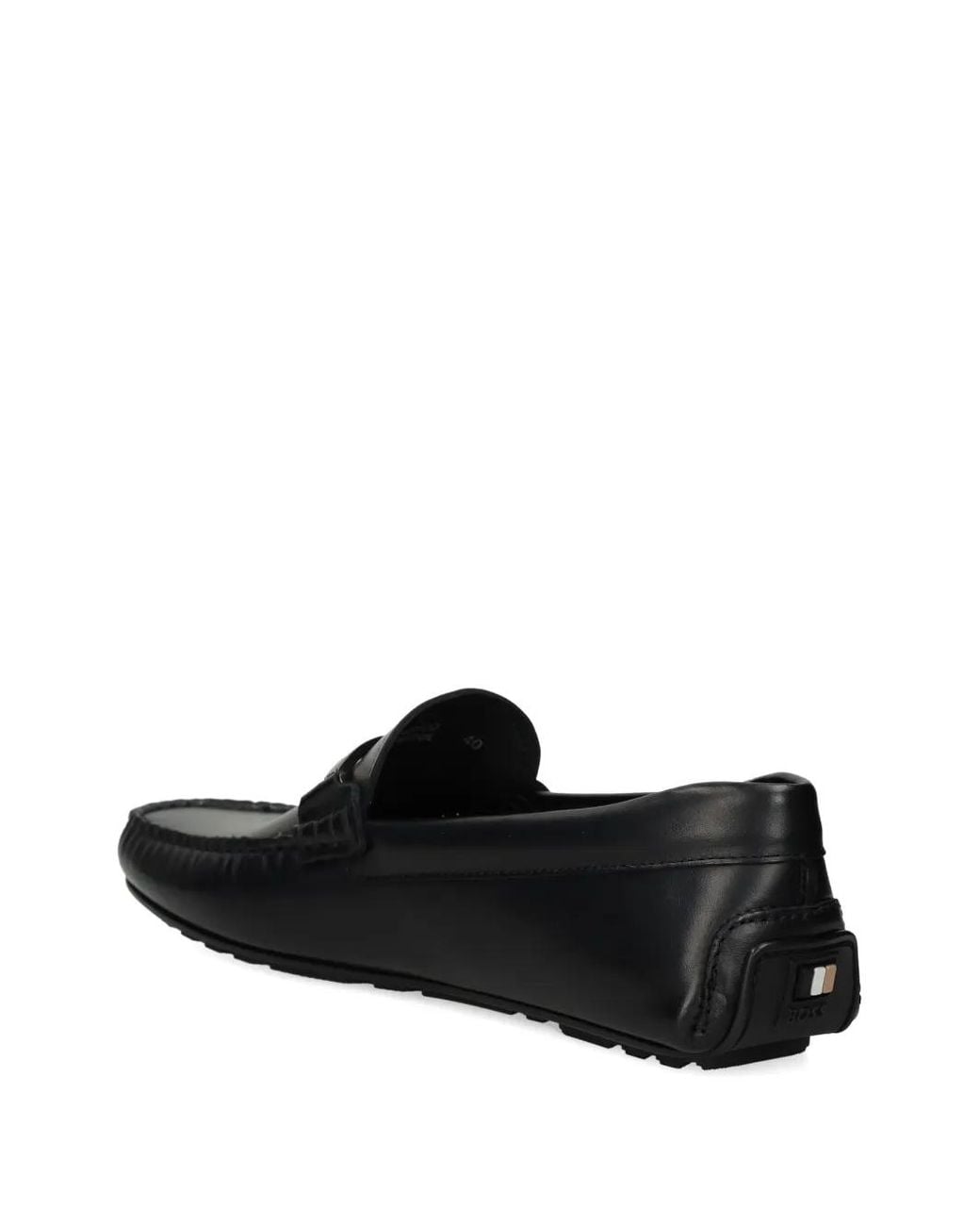 Boss Black Nappa-Leather Driver Shoes With Branded Hardware for men
