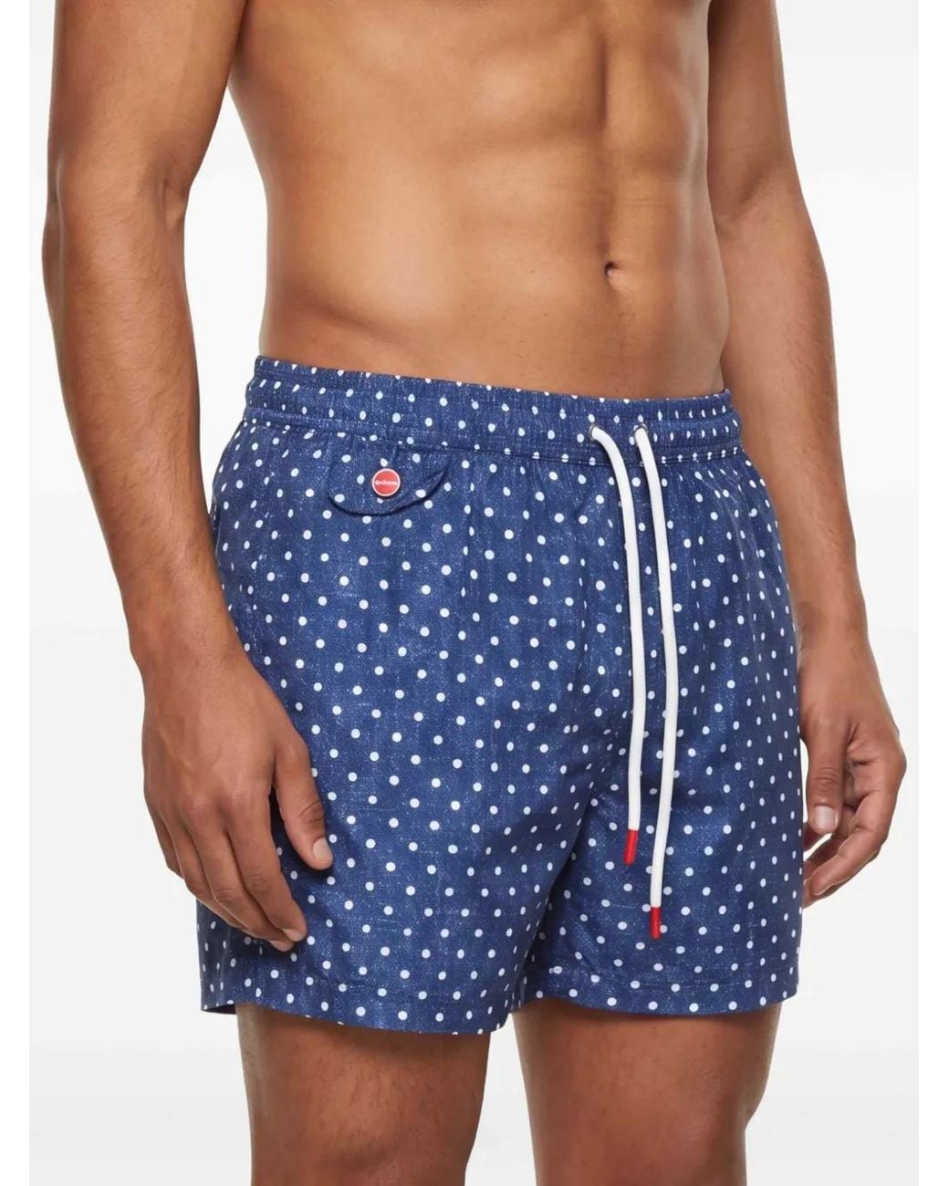 Kiton Blue Polka-Dot Swim Shorts for men