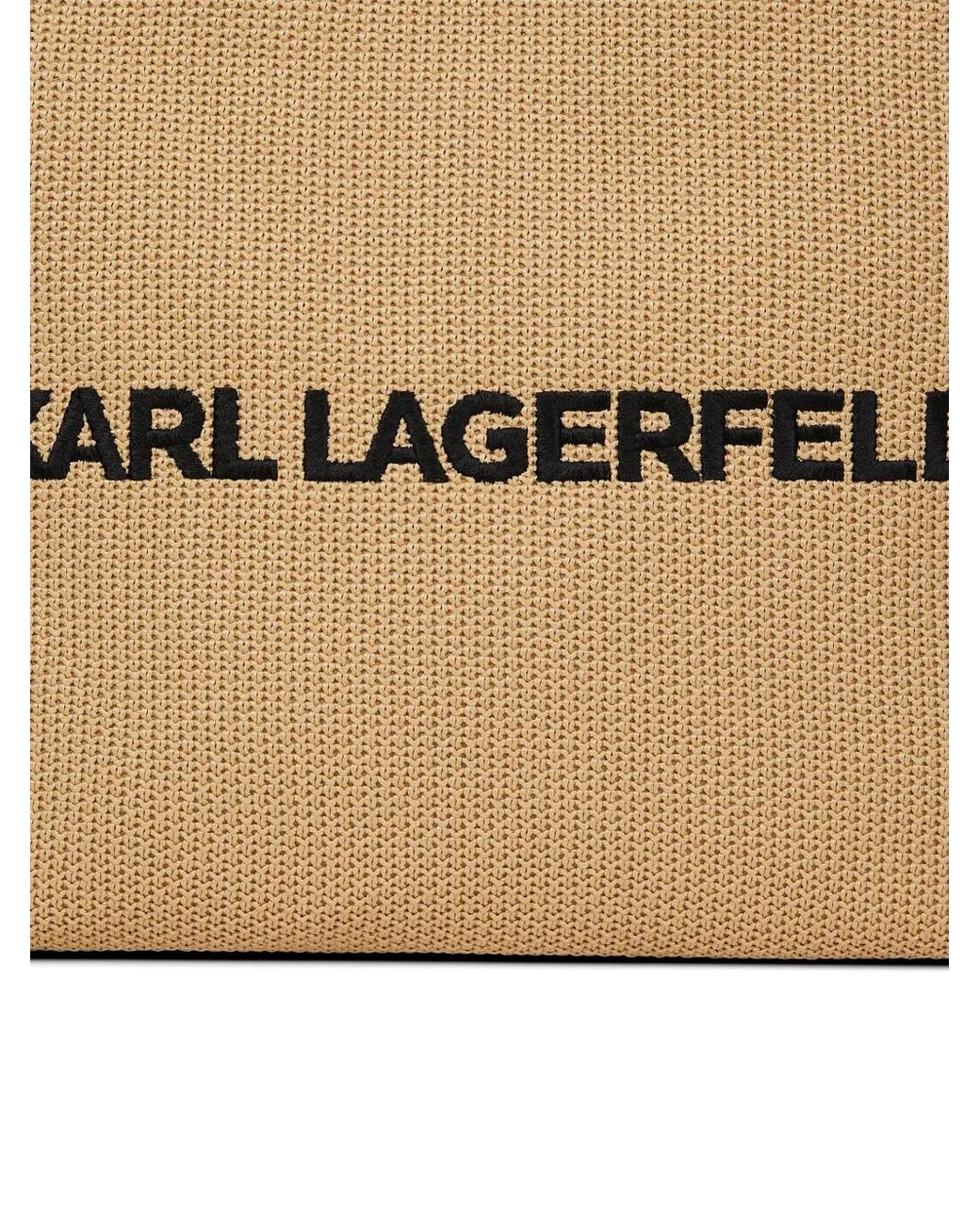 Karl Lagerfeld Natural Large Raffia-Effect Tote Bag