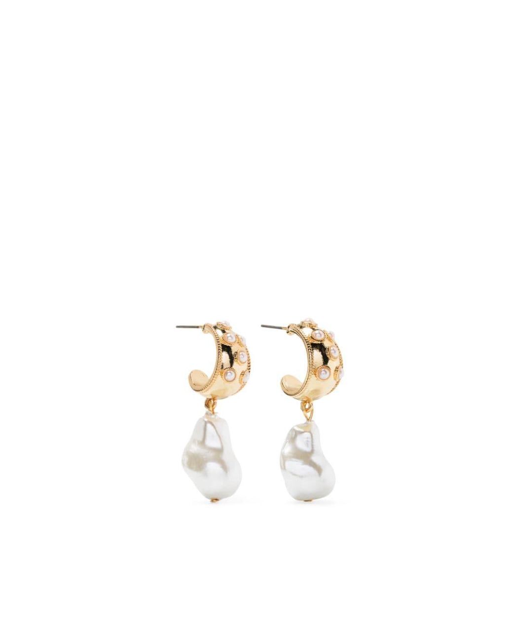 Kenneth jay lane hotsell pearl hoop earrings