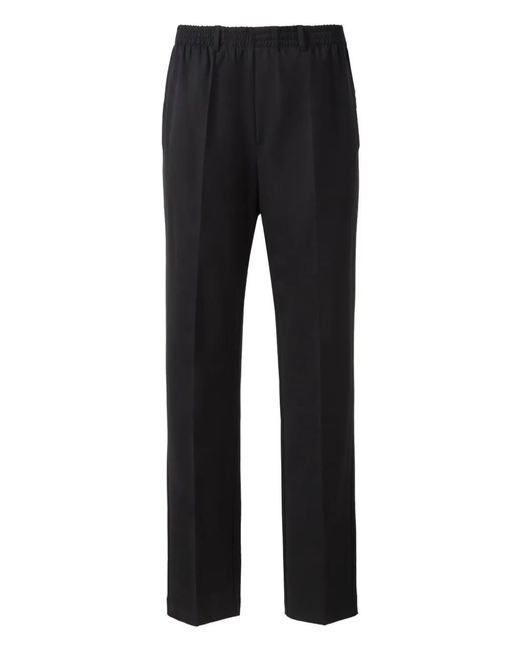MEDEA Black Side Seam Pockets Wool Trousers for men