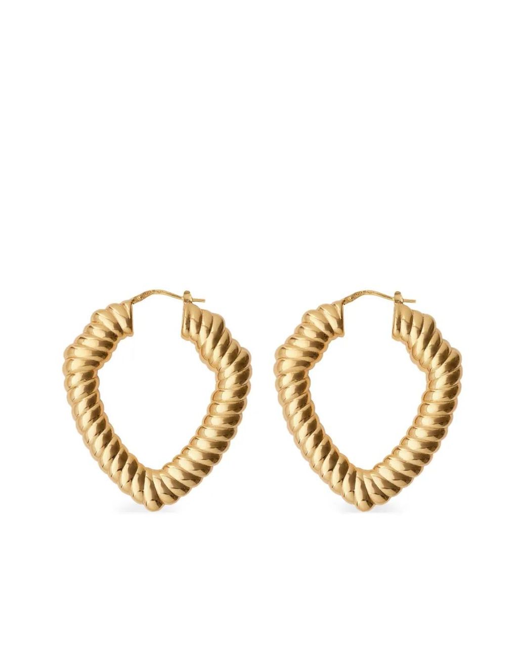 Burberry Metallic Large Shield Twisted Hoop Earrings