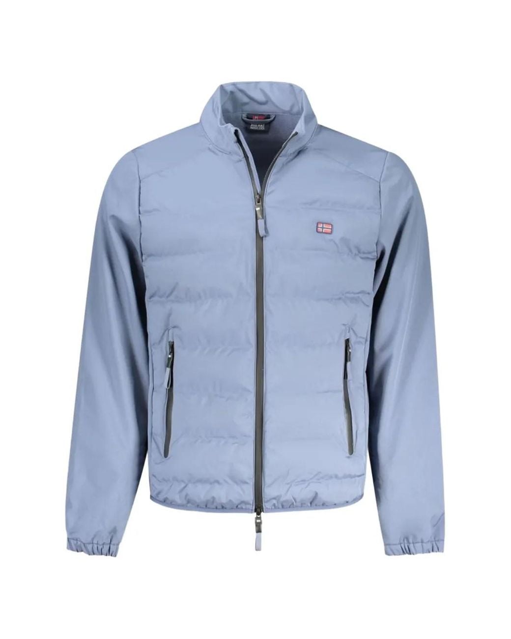 Norway 1963 Blue Quilted Logo-Patch Jacket for men