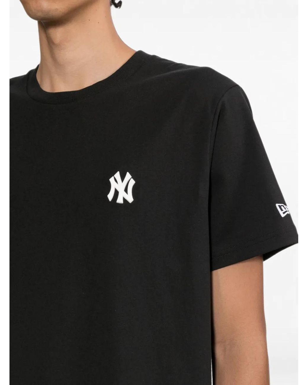 KTZ Black New York Yankees Logo-Embroidered T-Shirt for men