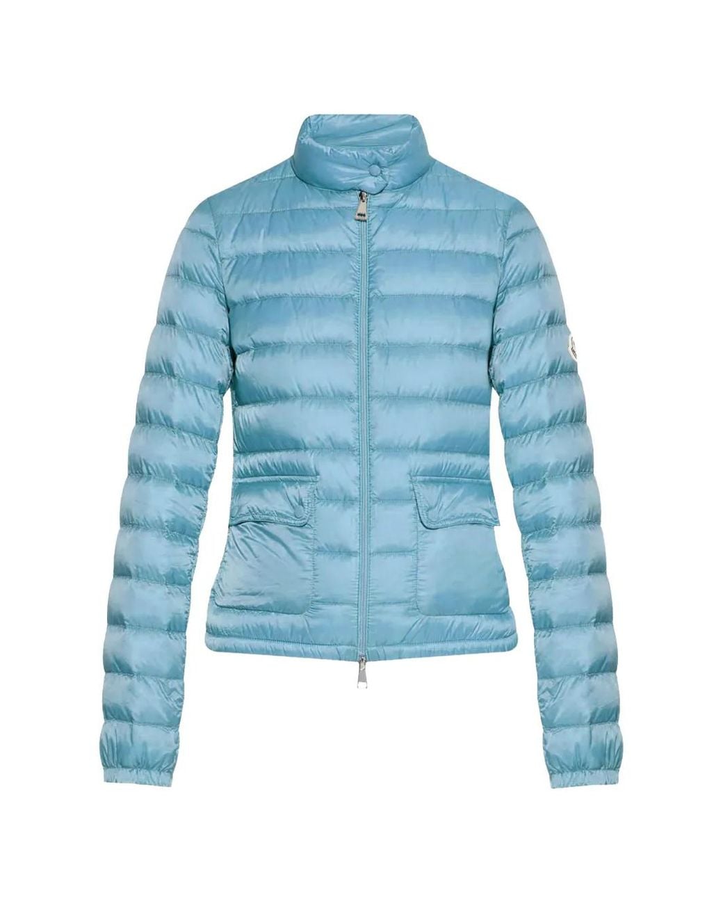 Moncler Blue Quilted Logo-Patch Jacket