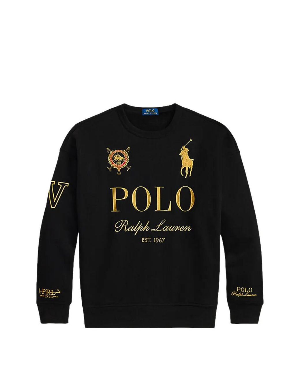 Polo Ralph Lauren Black Embroidered Logo Sweatshirt for men