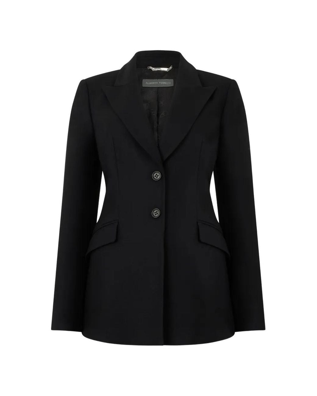 Alberta Ferretti Black Tailored-Cut Single-Breasted Blazer