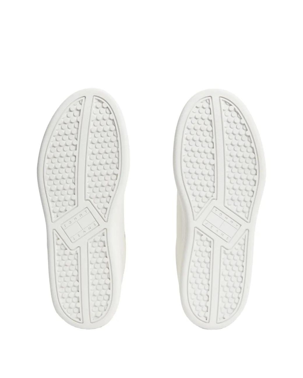 Tommy Hilfiger White Logo-Patch Leather Sneakers