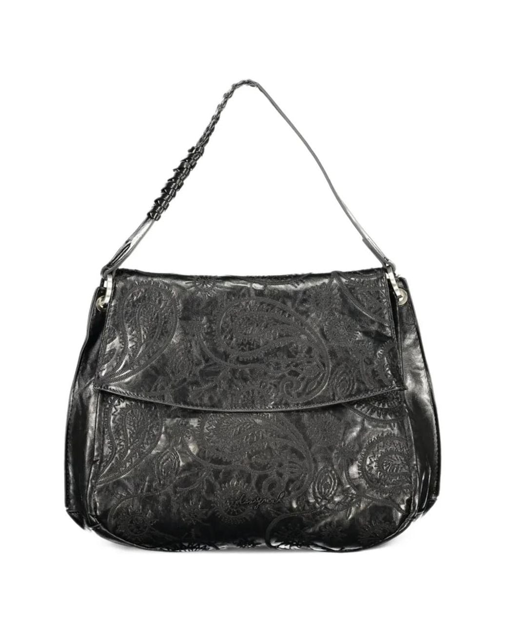 Desigual Black Medium Paisley-Embossed Bag