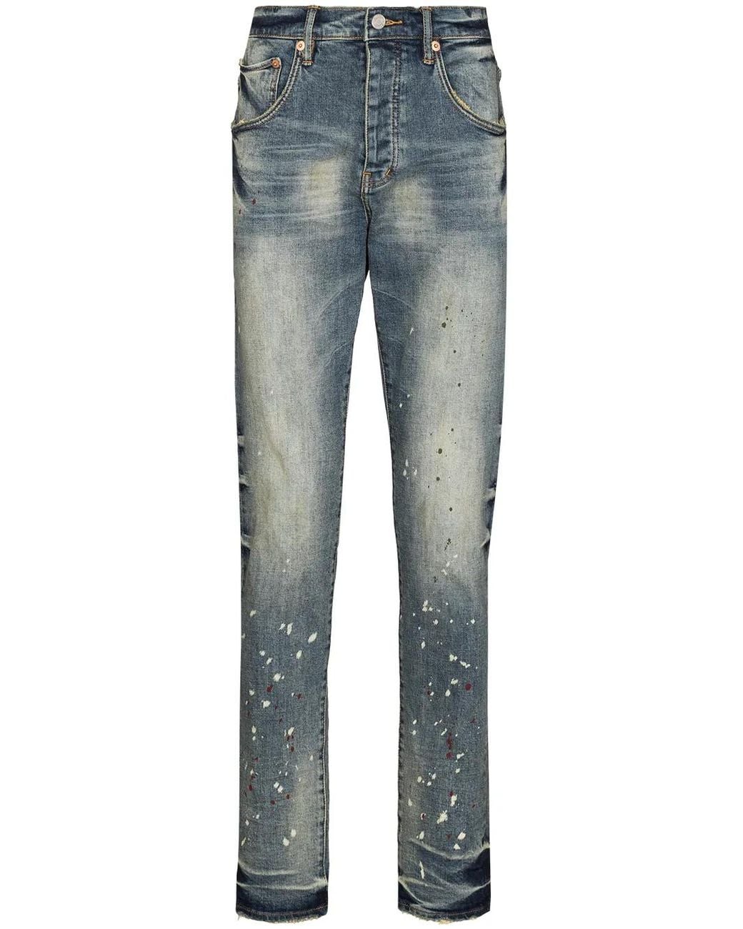 Purple Brand Blue Vintage Spotted Tapered-Leg Jeans for men