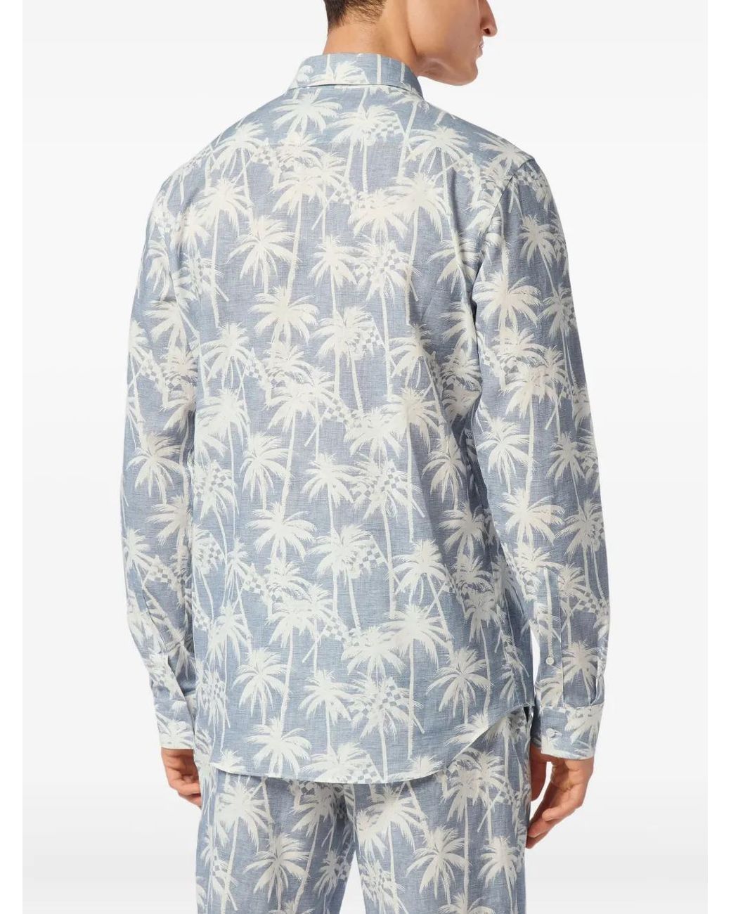 Philipp Plein Blue Shirt Sugar Daddy Cut Ls for men