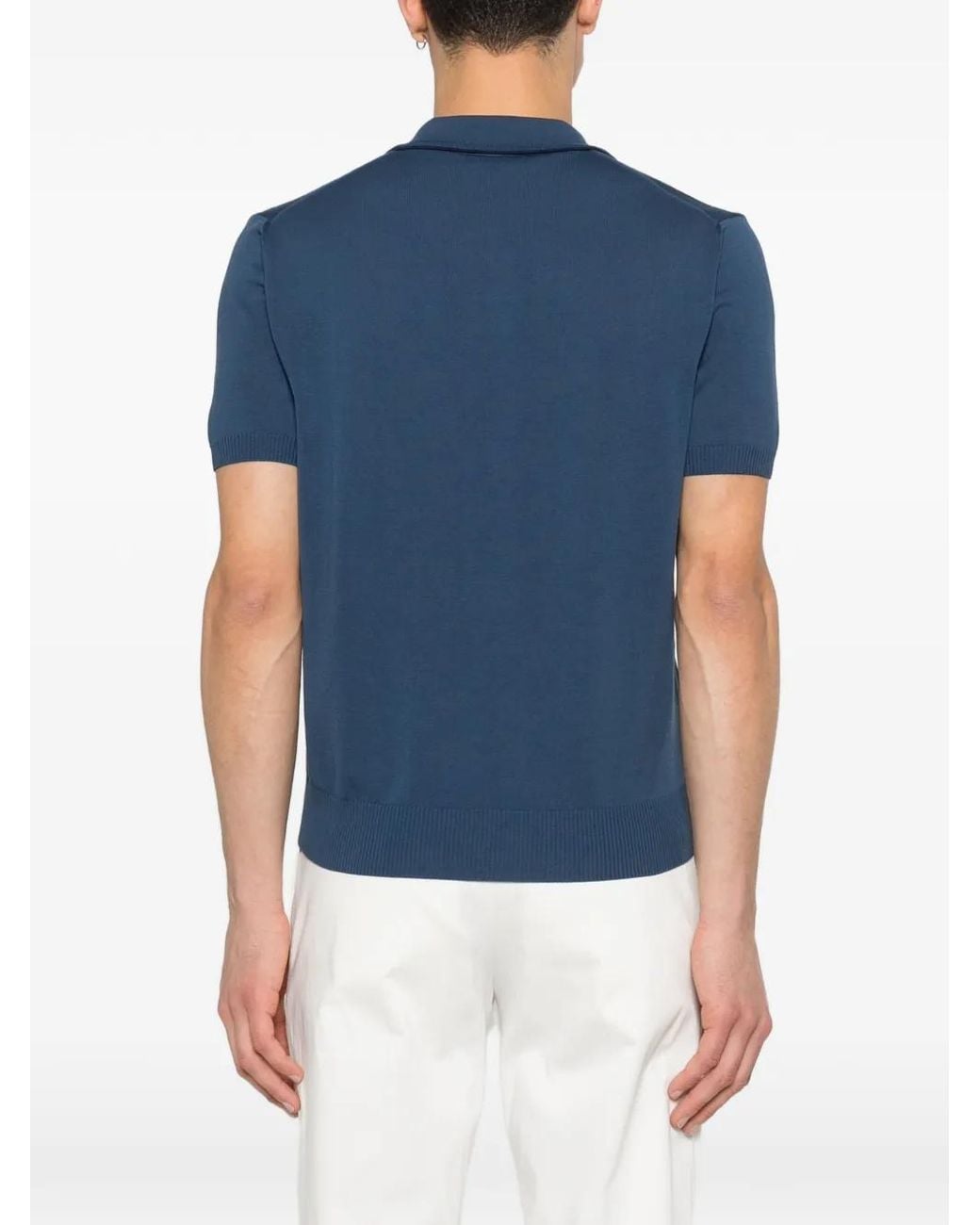 Canali Blue V-Neck T-Shirt for men