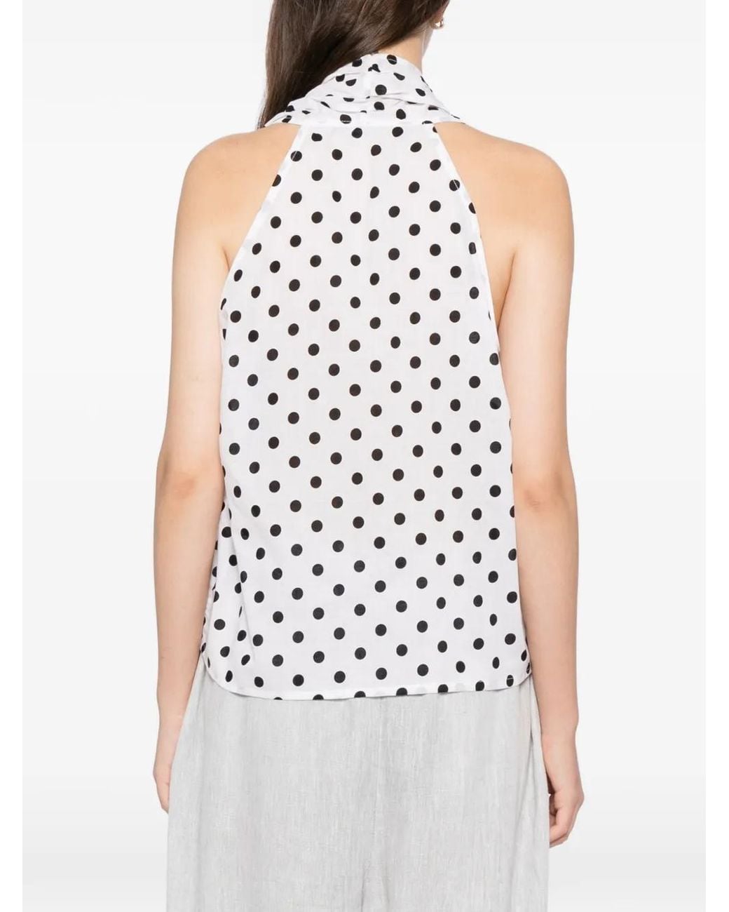 BLAKLACE White Polka-Dot Blouse