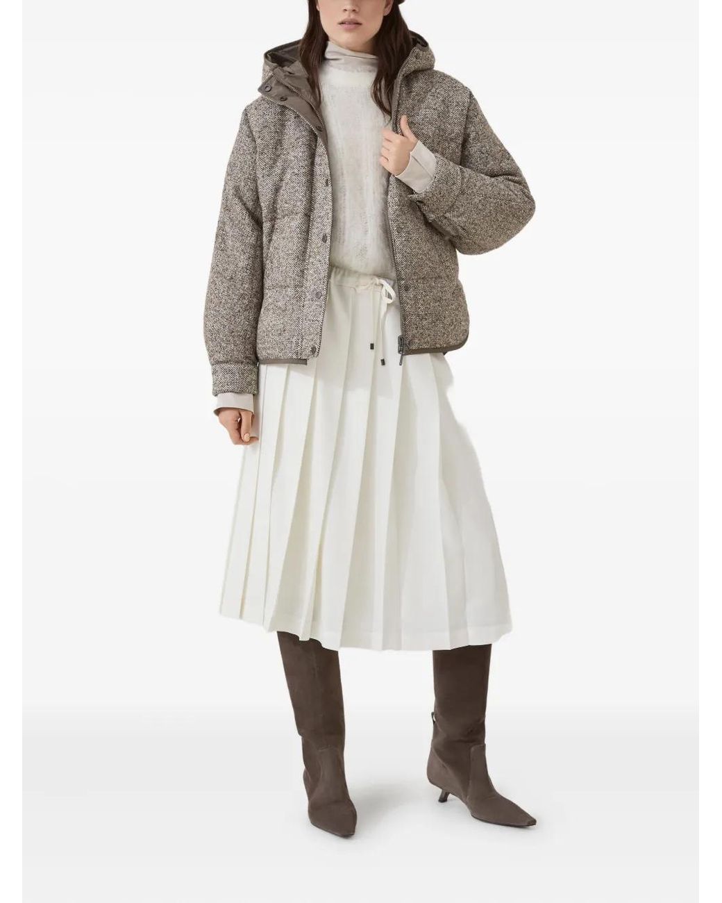 Brunello Cucinelli White Turtle Neck Blouse