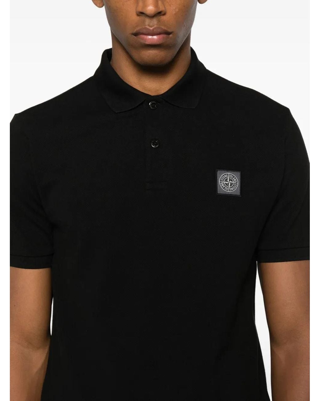 Stone Island Black Polo Short Sleeve