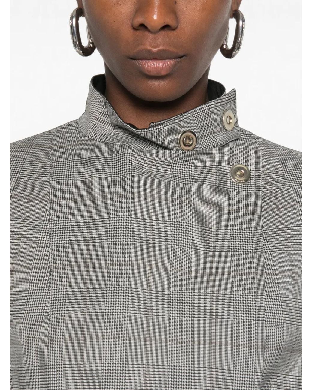 Sportmax Gray Veste Crop À Motif Prince De Galles