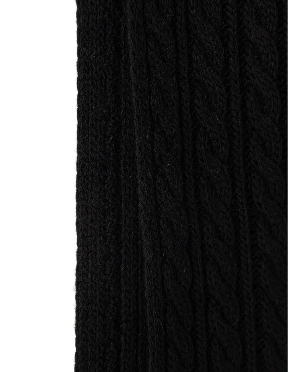 Colmar Black Cable-Knit Scarf