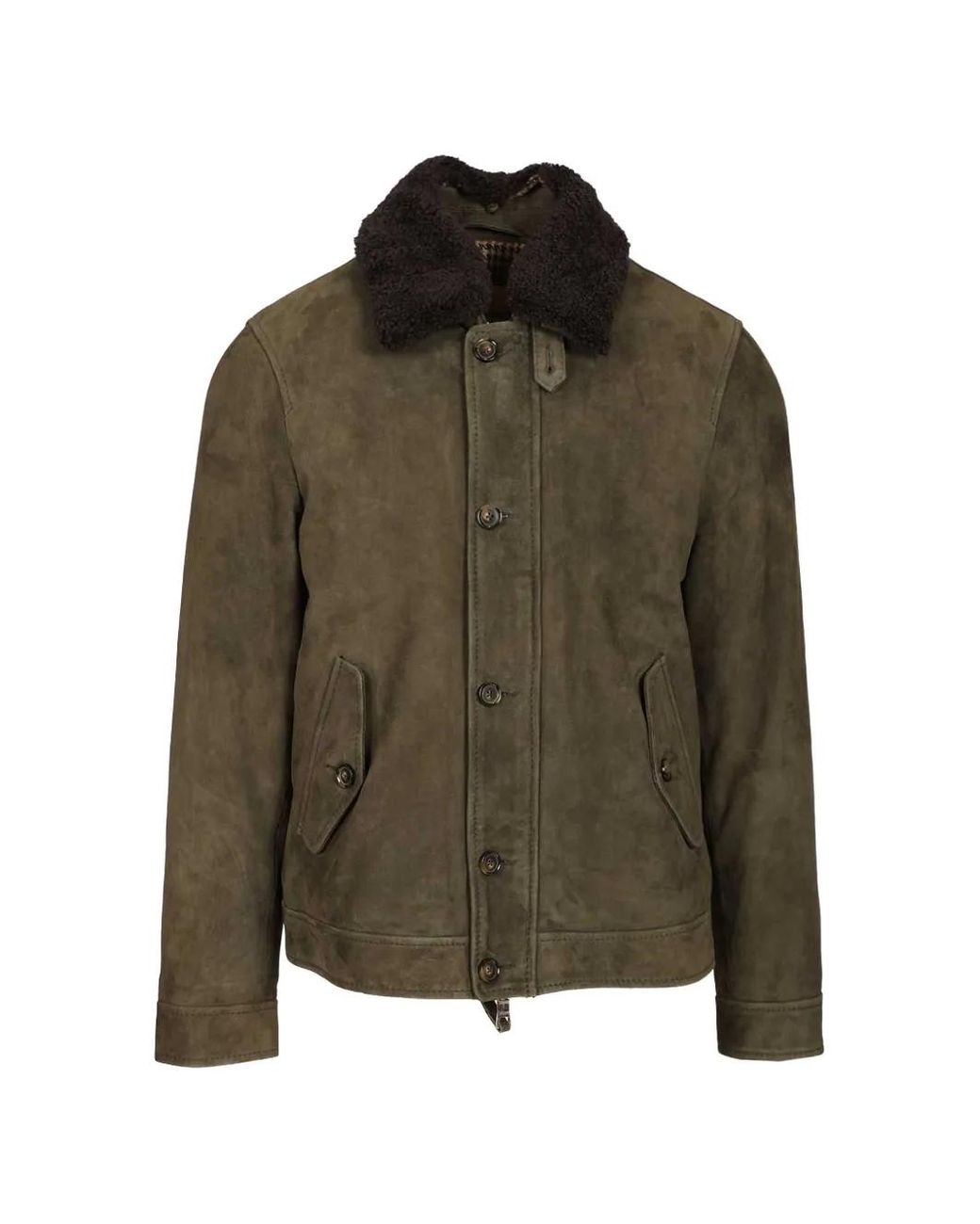 Al Duca D'aosta Green Suede Jacket for men
