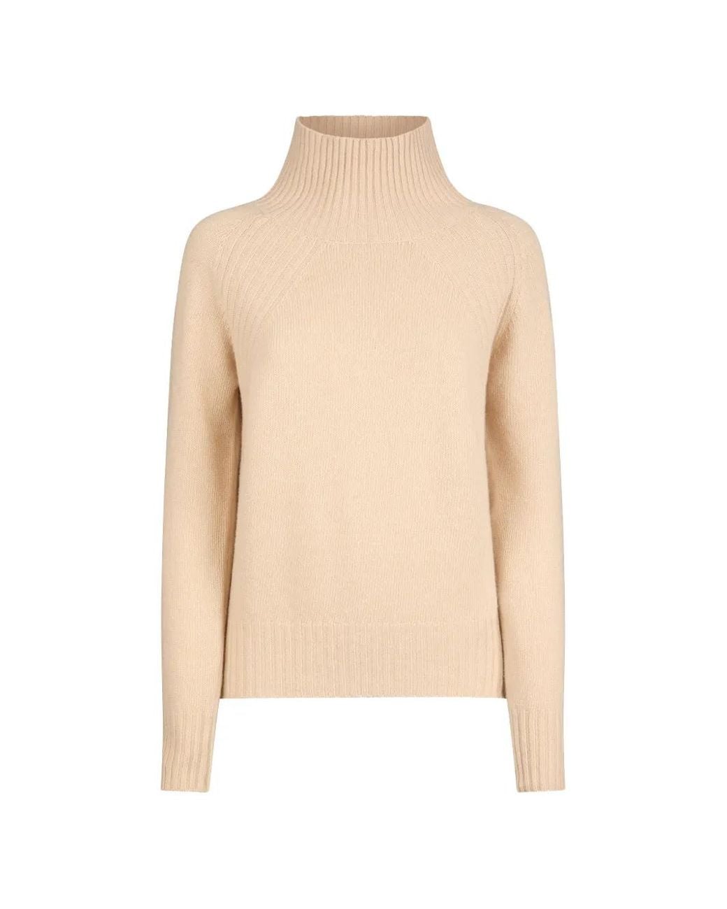 Dondup White Ribbed High-Neck Sweater