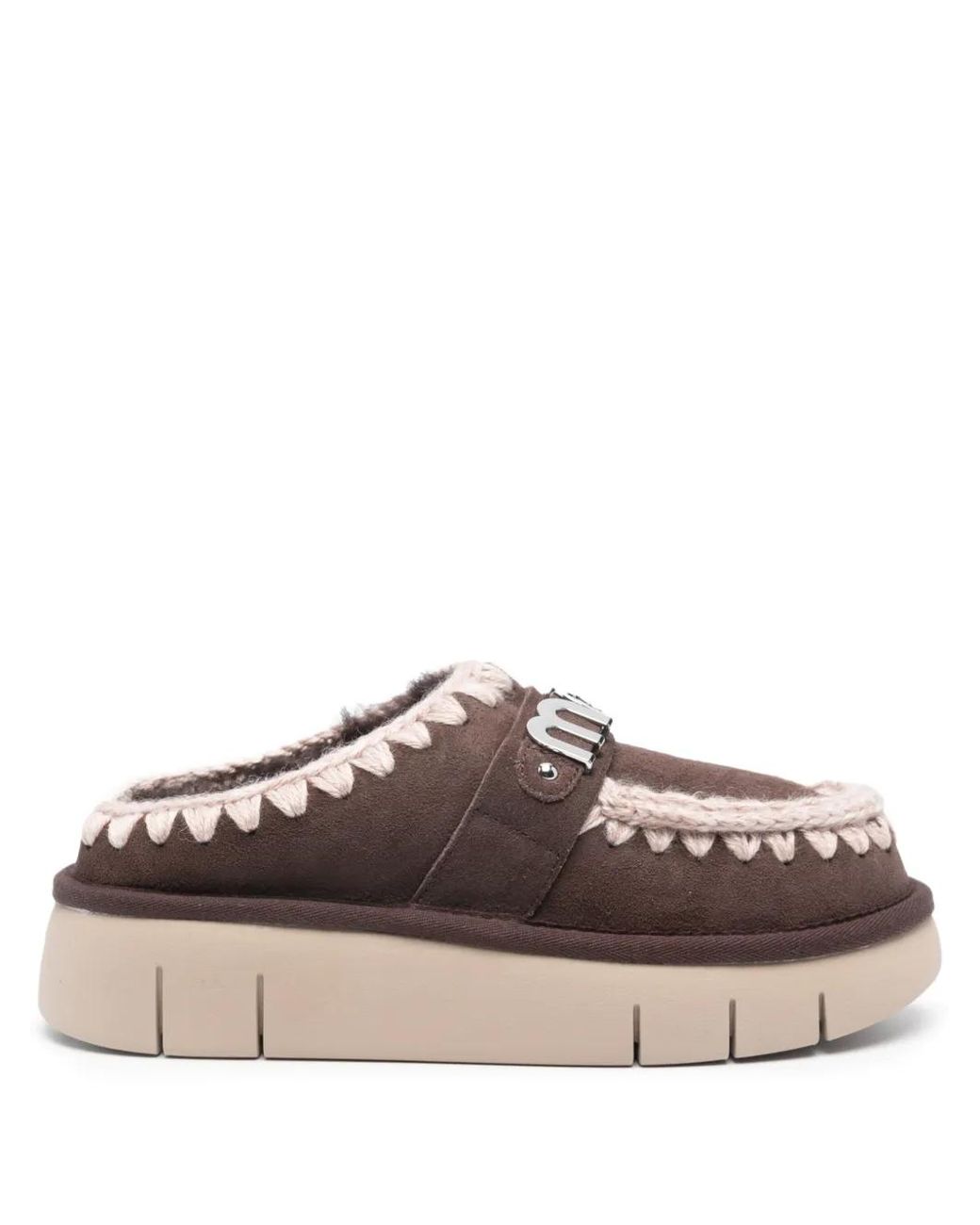 Mou Brown Mules Mit Bb-Schild