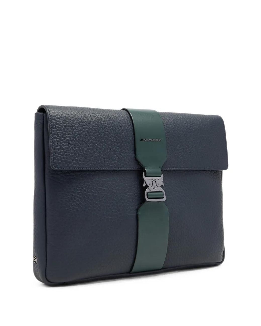 Piquadro Blue Buckle-Fastening Leather Laptop Bag for men