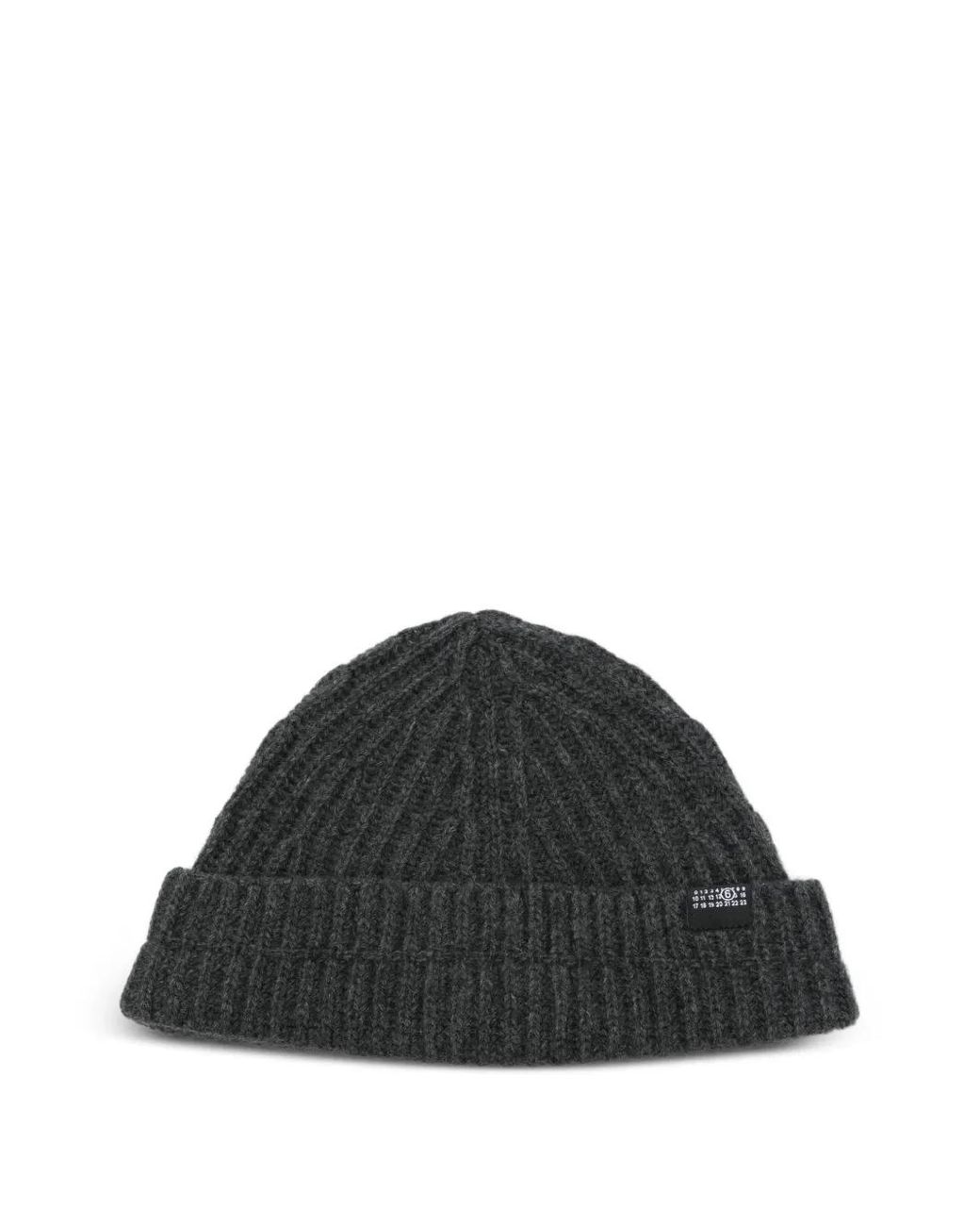 MM6 by Maison Margiela Black Numeric Knit Beanie