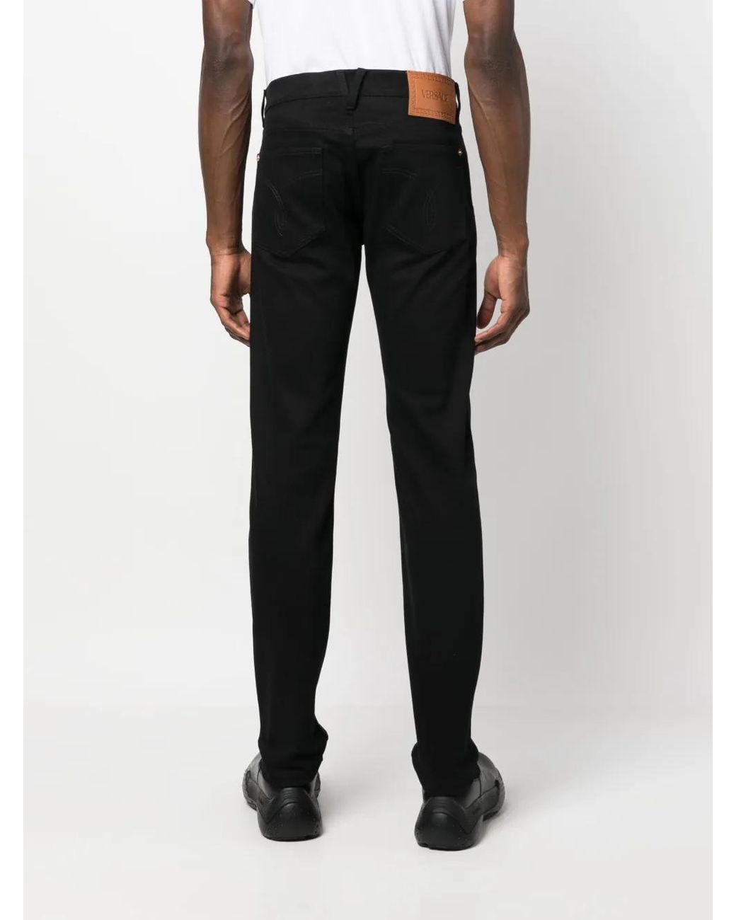 Vaqueros Slim De Talle Medio Versace de hombre de color Black