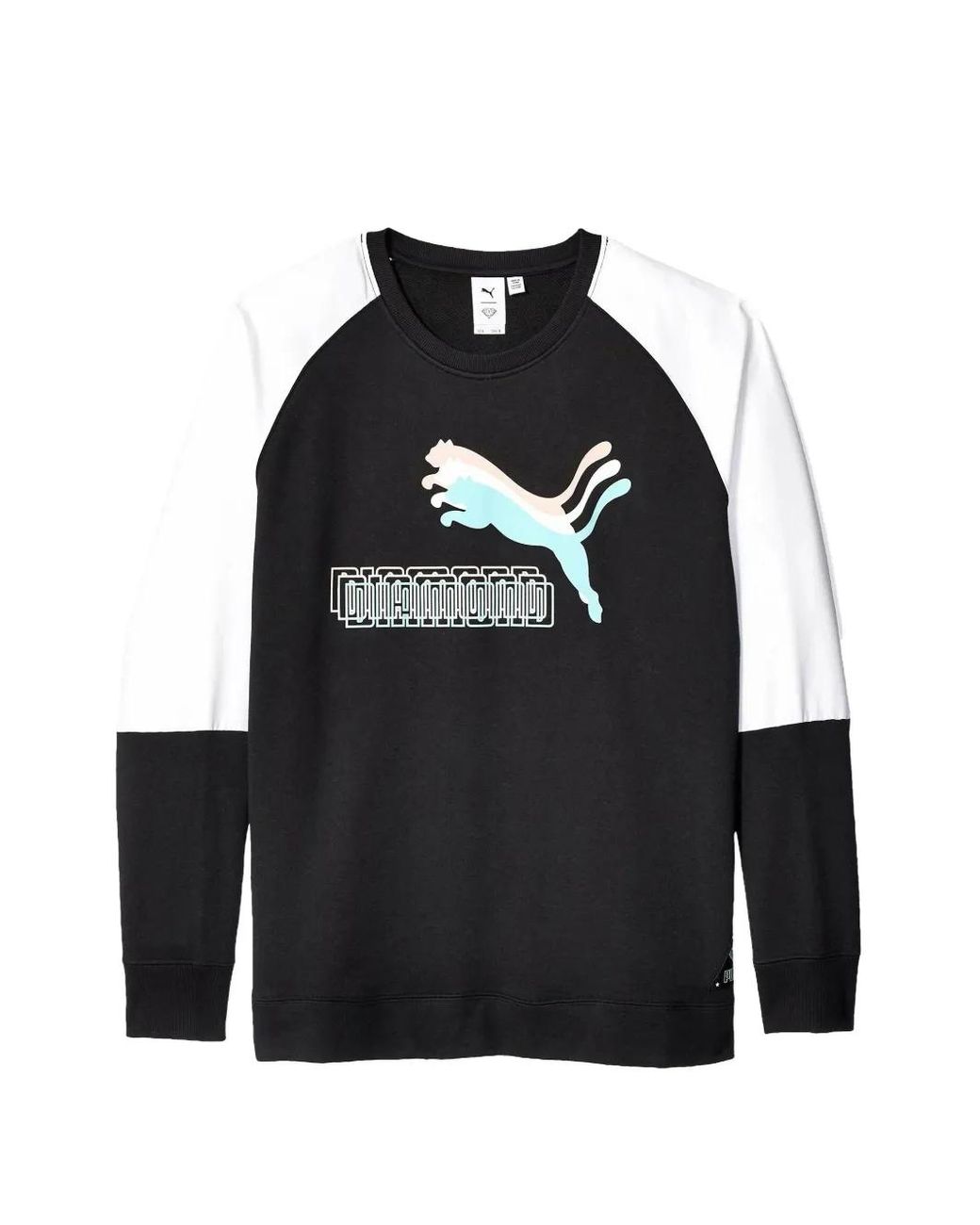PUMA Black X Diamond Crew Logo-Print Sweatshirt for men