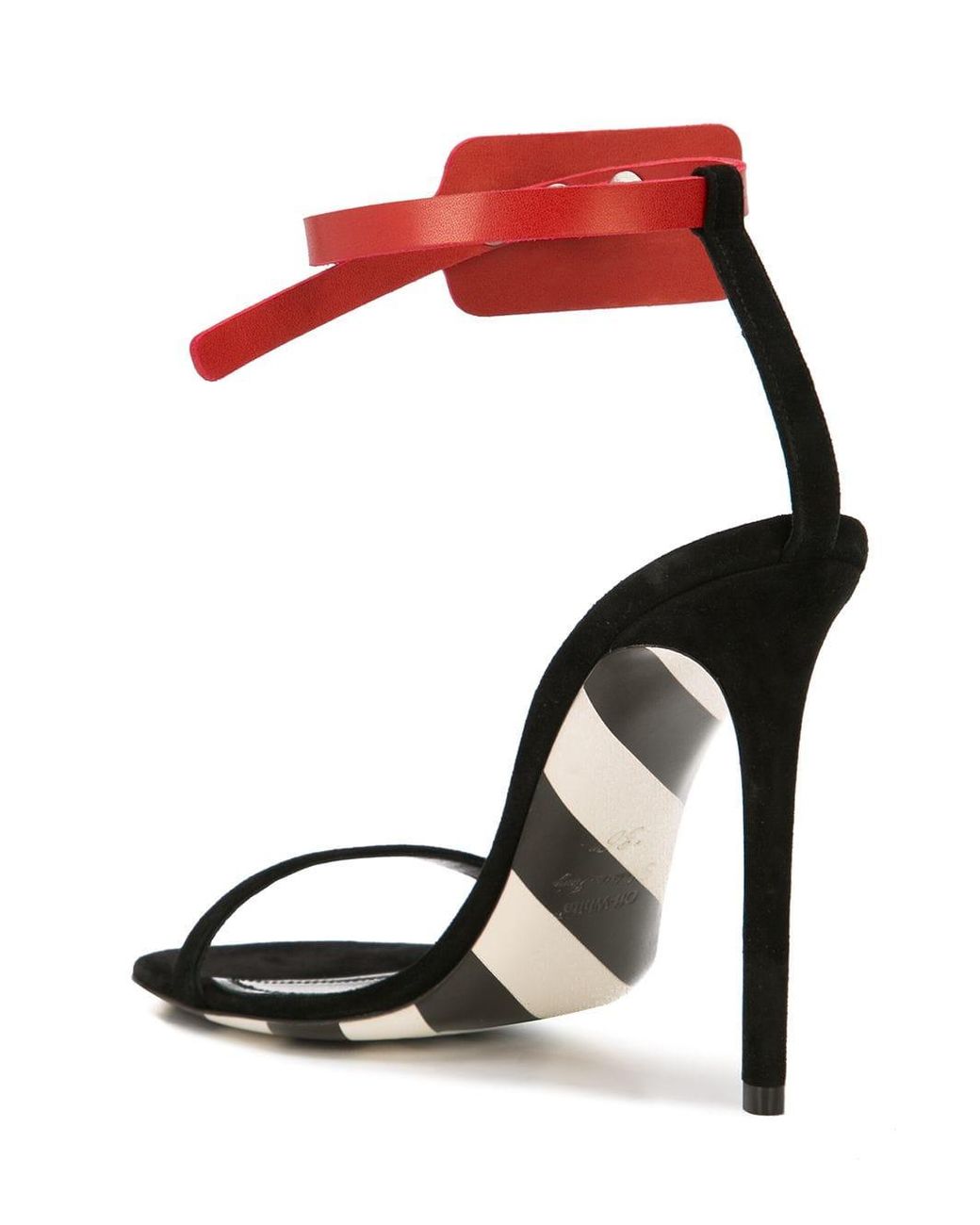 Off-White c/o Virgil Abloh Ankle Tag Sandal Pumps in Black | Lyst