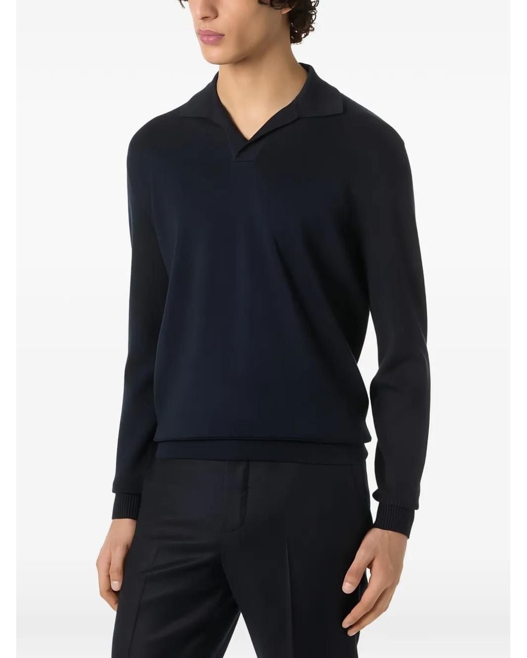 Loro Piana Blue Buttonless Polo Shirt for men