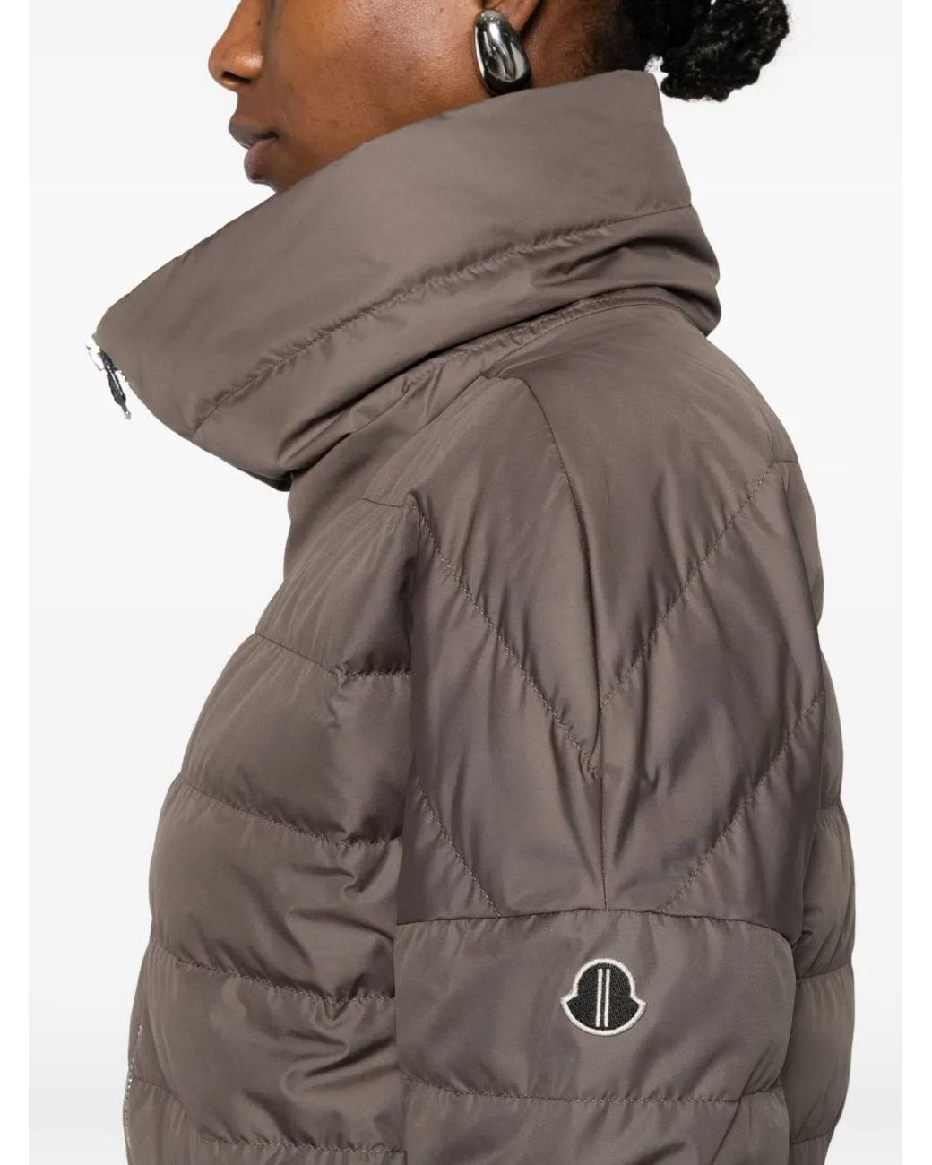Moncler Brown Cropped Funnel Jacket