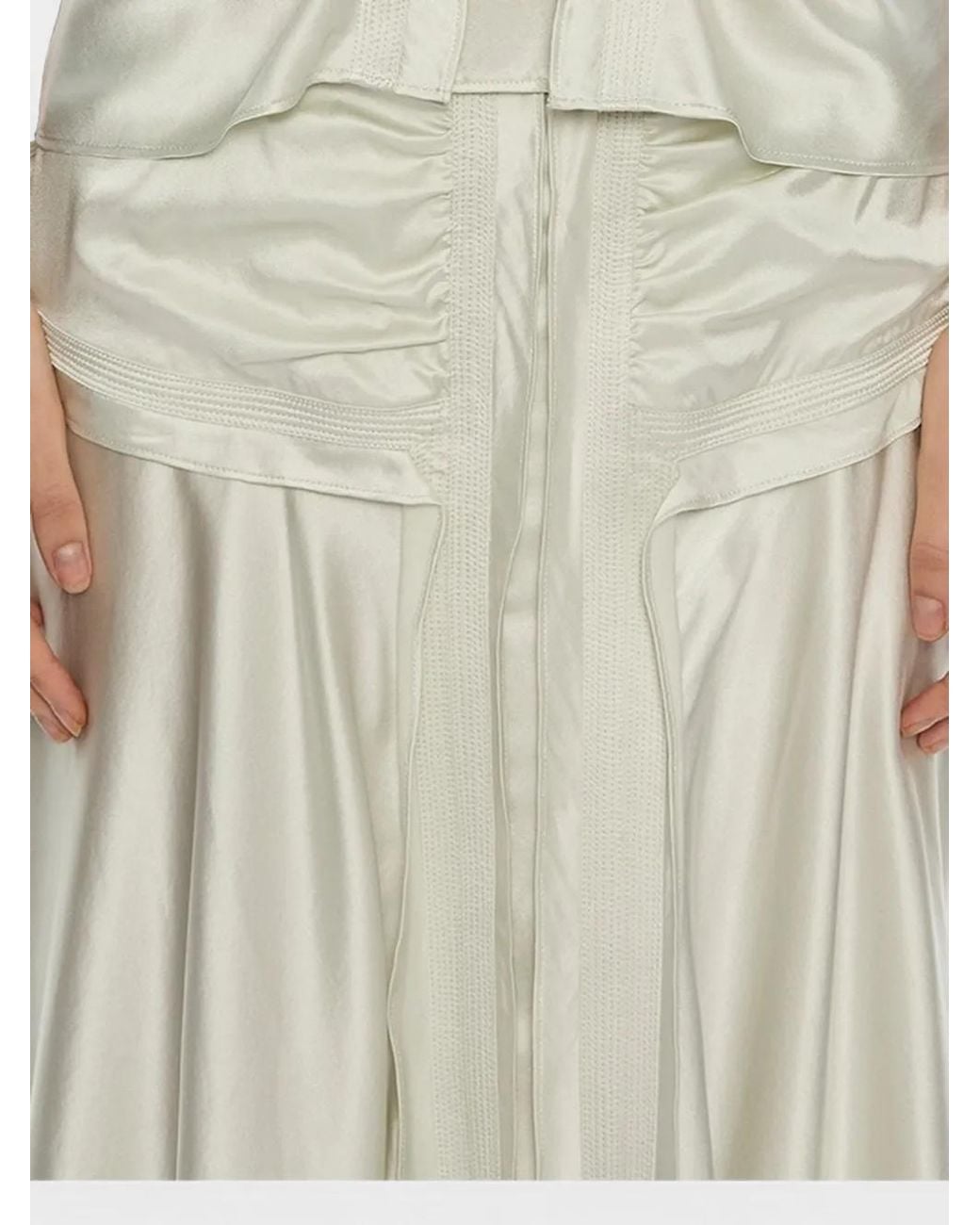 Christopher Esber Natural Gwen Invert Ruched Midi Skirt