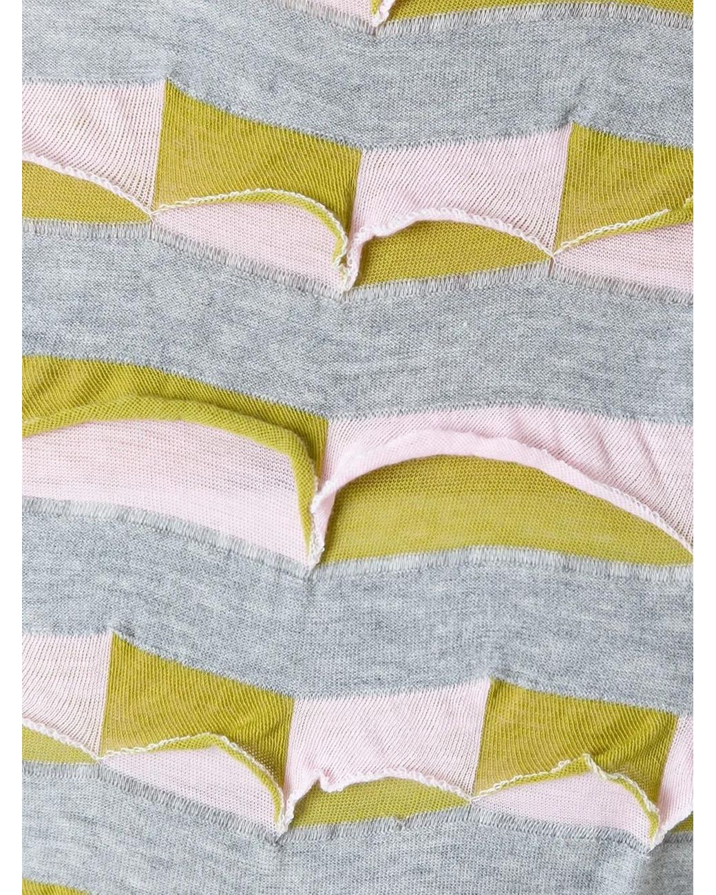Junya Watanabe Pink Panel Striped T-Shirt