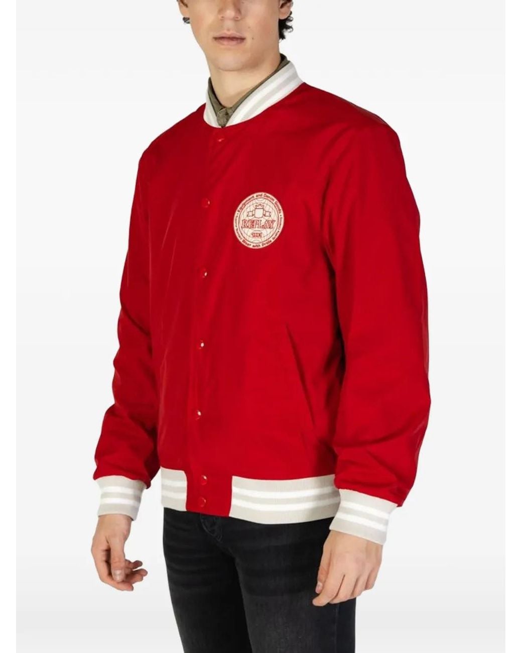 Replay Bomberjacke Mit Logo-Patch in Red für Herren
