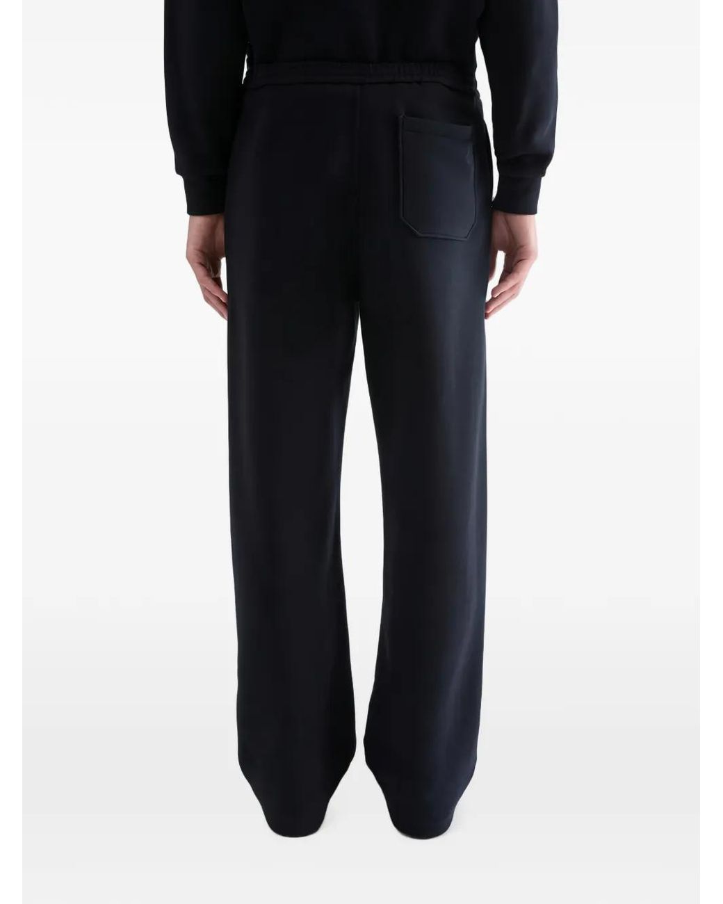 Jil Sander Blue Monogram-Embroidered Jersey Track Pants for men