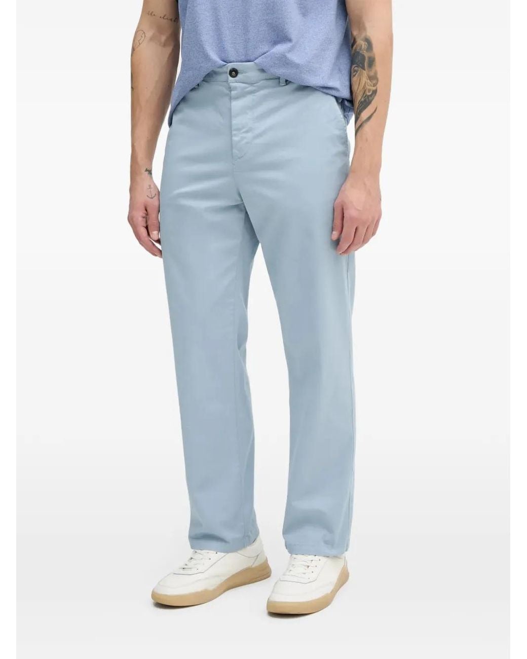 Benetton Blue Pantalon Chino Kalhoty for men