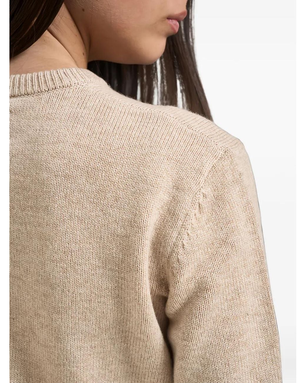 Mc2 Saint Barth Natural New Queen Graphic-Intarsia Knit Sweater