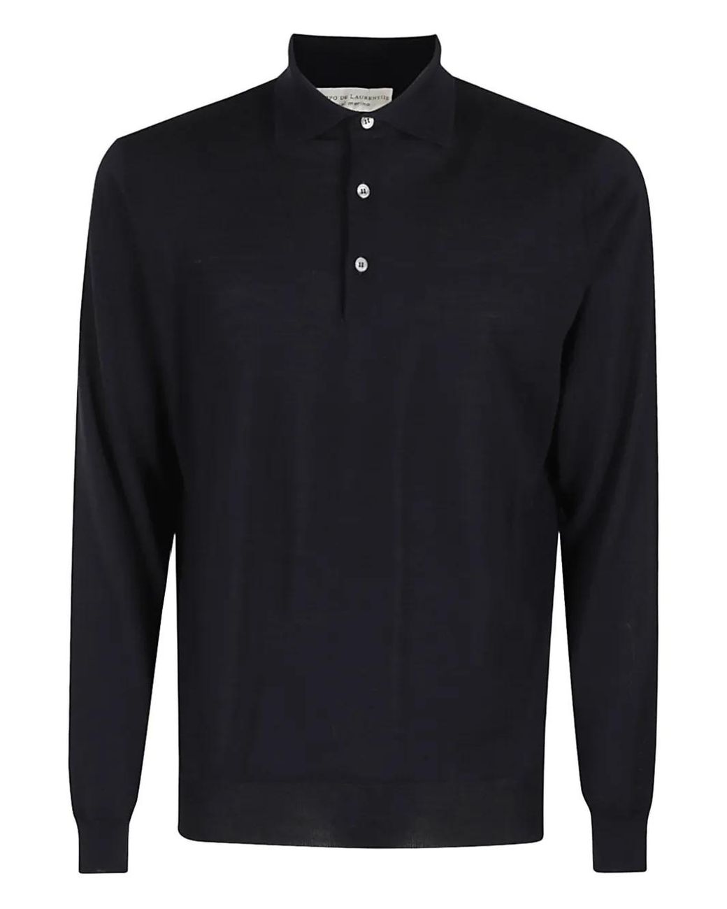 FILIPPO DE LAURENTIIS Blue Long-Sleeve Polo Shirt for men