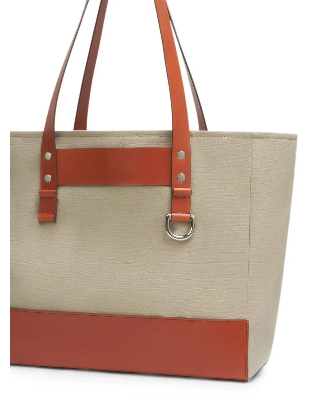 Marni Multicolor Leather-Trim Canvas Tote Bag for men